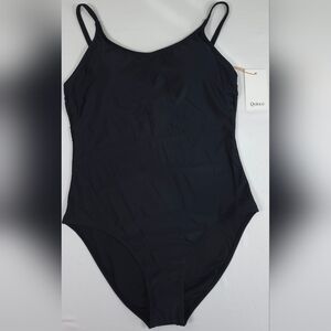 NWT NEW Black Quince  One-Piece Swimsuit Size L Liner BEACH CRUISE